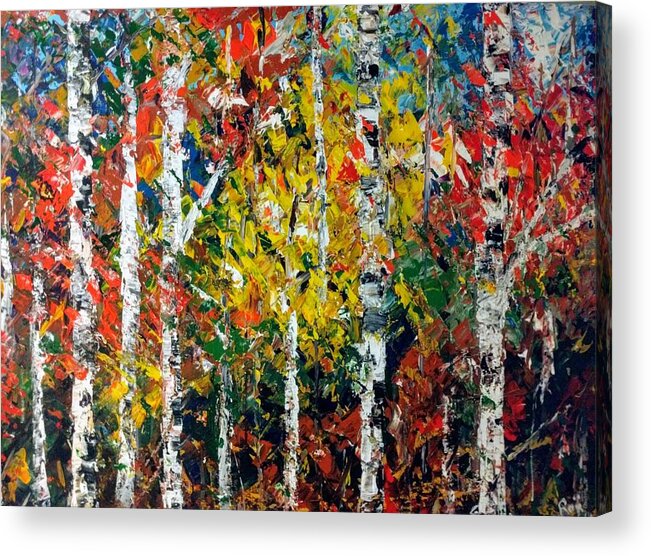 Landscape Acrylic Print featuring the painting Early Fall by Raji Musinipally