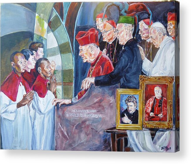 Cardinal Mccarrick Acrylic Print featuring the painting Father Figure by Bryan Bustard