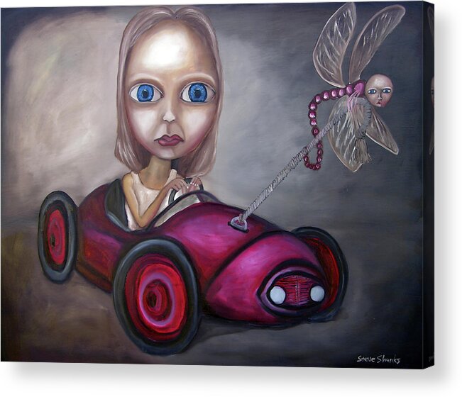 Oil Acrylic Print featuring the painting Fly Away by Steve Shanks