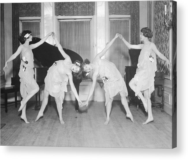 People Acrylic Print featuring the photograph Four Young Women Performing Modern by Fpg