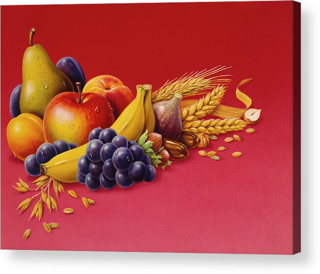 Apple Acrylic Print featuring the painting Fruit by Harro Maass