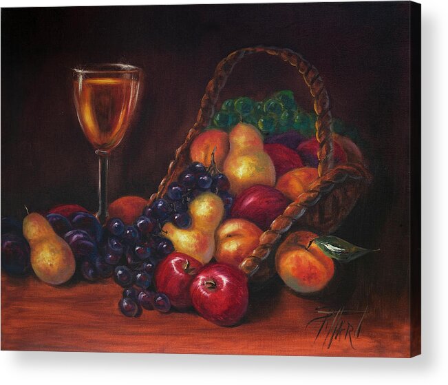 Still Life Acrylic Print featuring the painting Fruits of the Wine by Lynne Pittard