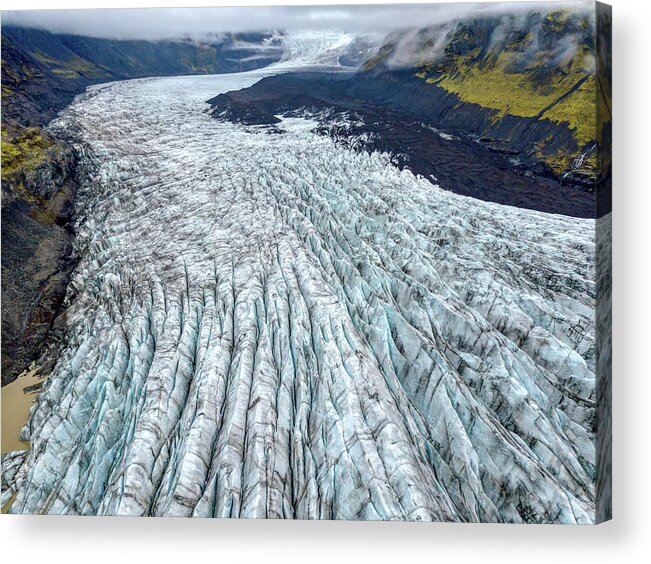 Drone Acrylic Print featuring the photograph Glacier Art by David Letts