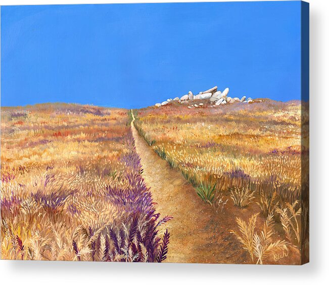 Gold Acrylic Print featuring the painting Golden Fields by Elizabeth Mordensky