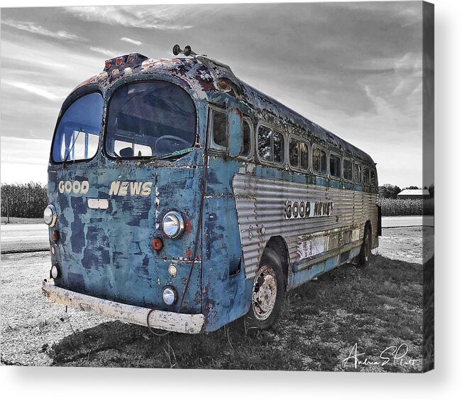 Bus Acrylic Print featuring the photograph Good News Still Travels by Andrea Platt