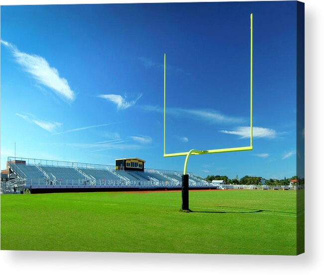 Goal Acrylic Print featuring the photograph High School Football Field by John Coletti