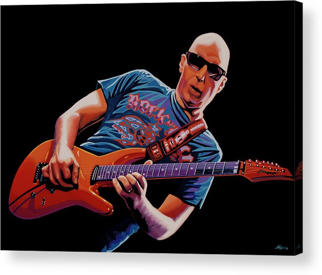 Joe Satriani Acrylic Print featuring the painting Joe Satriani Painting 2 by Paul Meijering