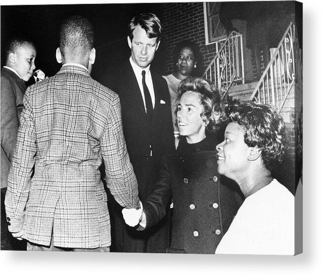 Atlanta Acrylic Print featuring the photograph Kennedys Attending Martin Luther Kings by Bettmann