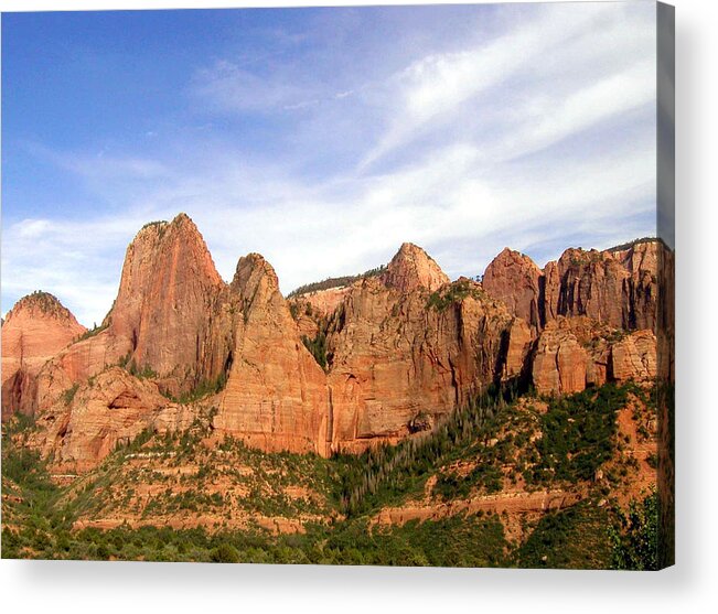 Scenics Acrylic Print featuring the photograph Kolob Canyons In Zion National Park by Gary Koutsoubis