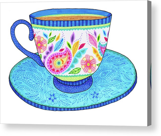 Marker Only Teacup Acrylic Print featuring the digital art Marker Only Teacup by Hello Angel