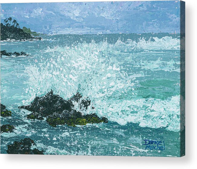 Seascape Acrylic Print featuring the painting Maui Waves by Darice Machel McGuire