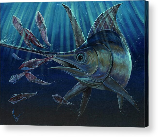 Swordfish Acrylic Print featuring the painting Midnight Madness by Mark Ray