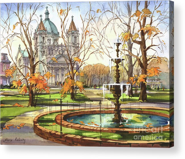 Autumn Acrylic Print featuring the photograph Monroe Park by Maria Rabinky