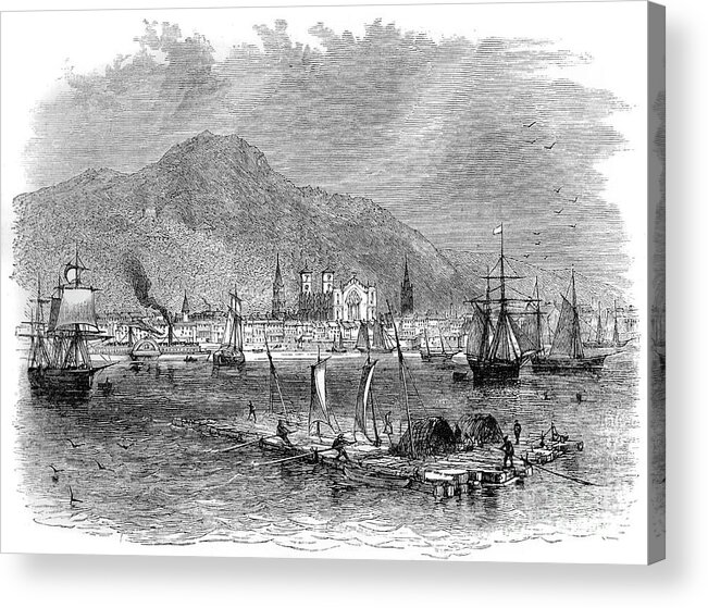 Engraving Acrylic Print featuring the drawing Montreal, Quebec, Canada, C18th Century by Print Collector