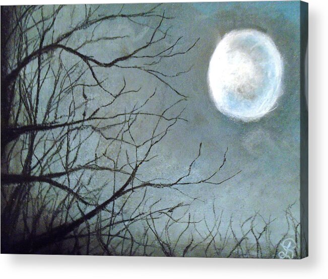 Forest Sky Acrylic Print featuring the drawing Moon Grip by Jen Shearer