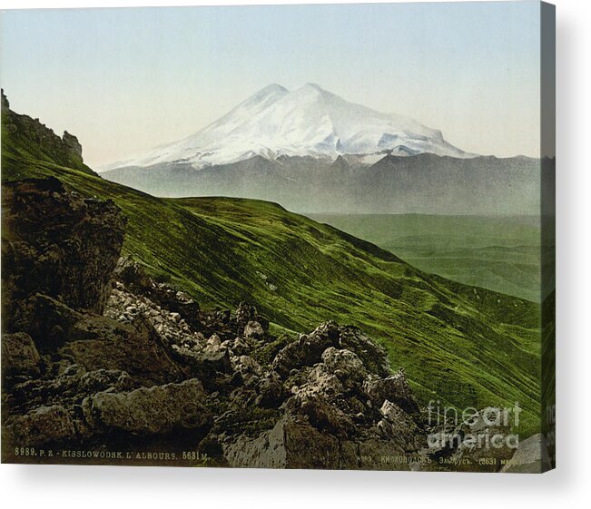 Snow Acrylic Print featuring the drawing Mountain Near Kislovodsk, Russia by Heritage Images