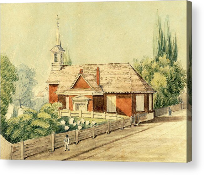 Old Swedes' Church Acrylic Print featuring the drawing Old Swedes' Church, Southwark, Philadelphia by William Breton