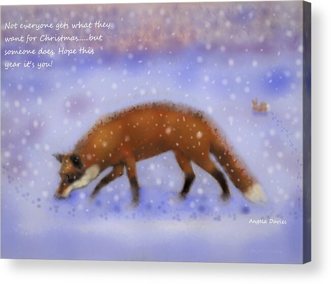 Christmas Card Acrylic Print featuring the digital art Outfoxed by Angela Davies