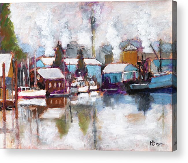 Toledo Acrylic Print featuring the painting Port of Toledo Marina by Mike Bergen