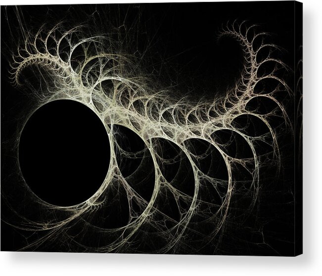 Skeleton Acrylic Print featuring the digital art Skeleton Sculpture Fractal by Betsy Knapp