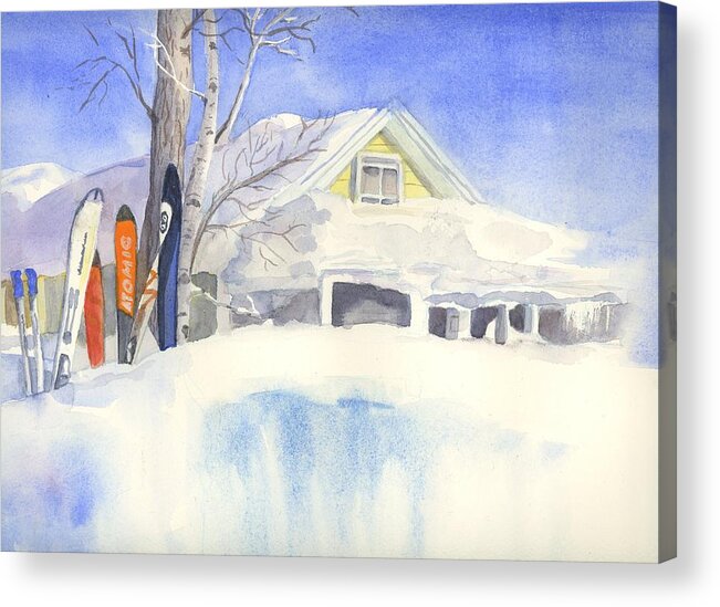 Ski Town Acrylic Print featuring the painting Snowed In In Crested Butte, Colorado by Martha Lancaster