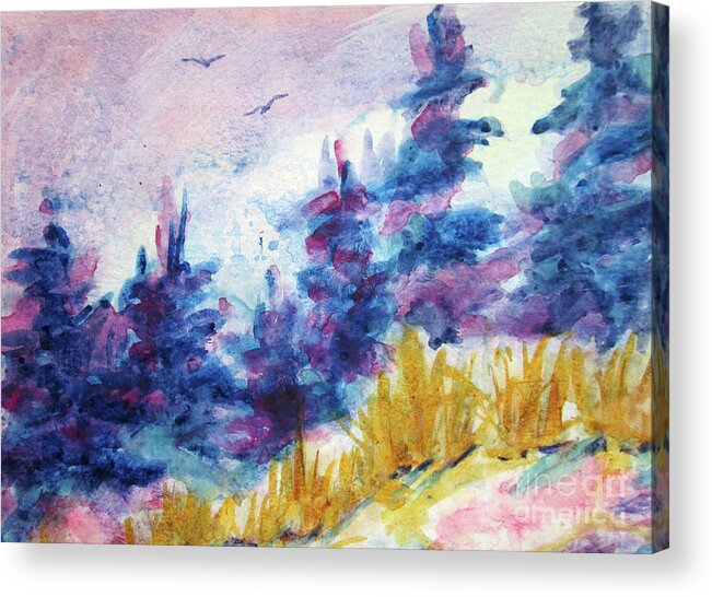 Paintings Acrylic Print featuring the painting Spring Landscape 2019 by Kathy Braud