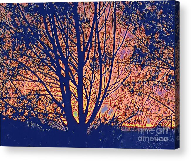 Sunrise Acrylic Print featuring the painting Sunrise by Denise Railey