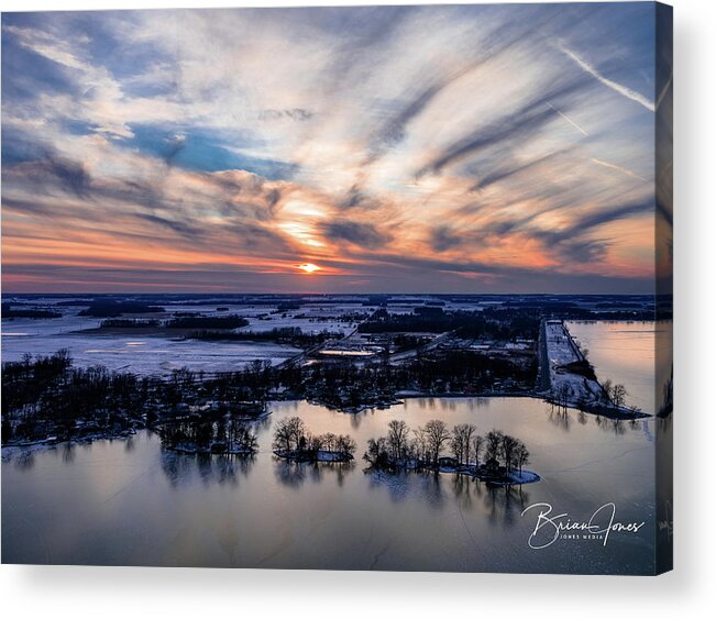  Acrylic Print featuring the photograph Sunset over Bellefontaine Island by Brian Jones