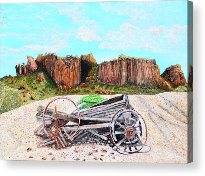 Landscape Acrylic Print featuring the painting Superstition Mountain by Toni Willey