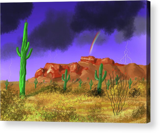 Superstition Acrylic Print featuring the digital art Superstition Splendor by Chance Kafka