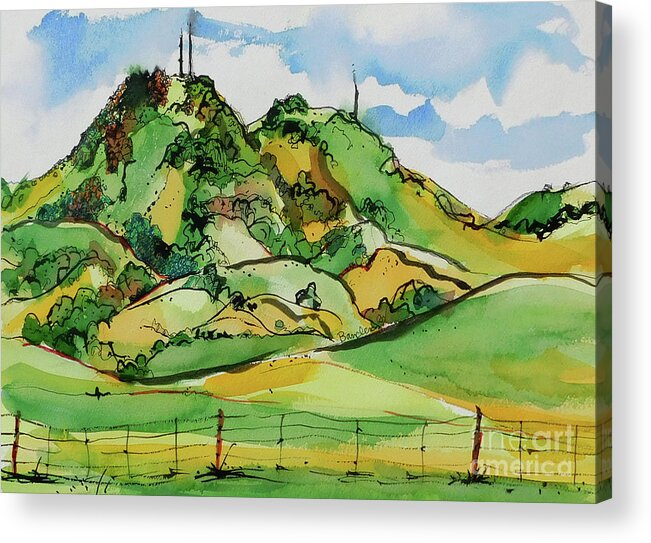 California Acrylic Print featuring the painting Sutter Buttes by Terry Banderas
