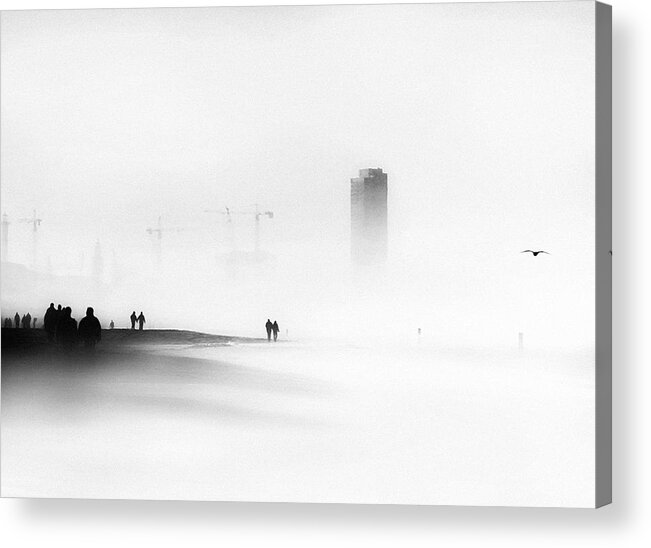 Mist Acrylic Print featuring the photograph The Breath Of The Sea by Piet Flour
