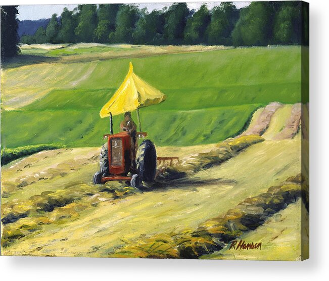 Landscape Acrylic Print featuring the painting The Haymaker by Rick Hansen