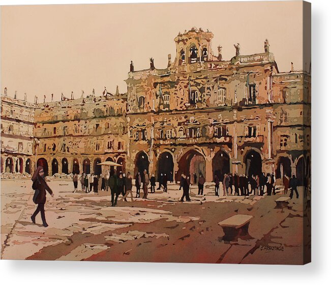 Salamanca Acrylic Print featuring the painting The Heart of Salamanca by Jenny Armitage