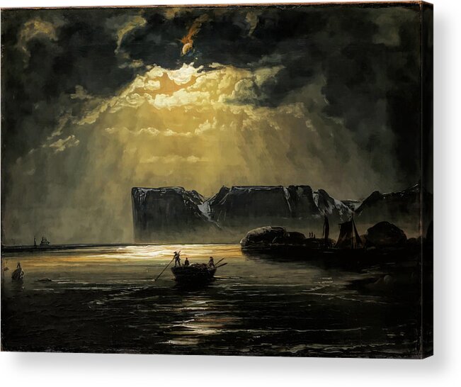 Peder Balke Acrylic Print featuring the painting The North Cape by Moonlight                          by Peder Balke