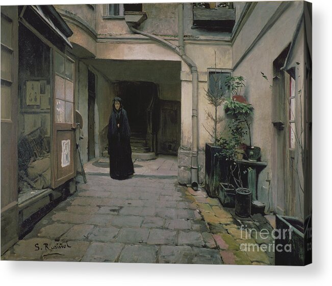 Shop Acrylic Print featuring the painting The Pawn Brokers by Santiago Rusinol I Prats