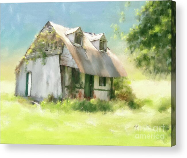 House Acrylic Print featuring the digital art The Summer Cottage by Lois Bryan