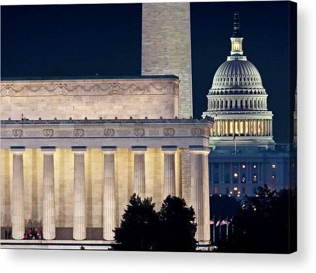 Monument Acrylic Print featuring the photograph The Washington Monuement, Lincoln by The Washington Post