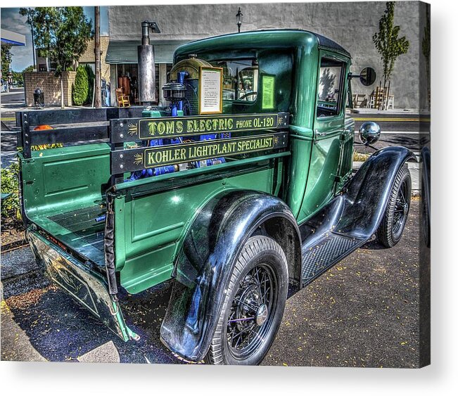 Automotive Art Acrylic Print featuring the photograph Tom's Electric Truck by Thom Zehrfeld