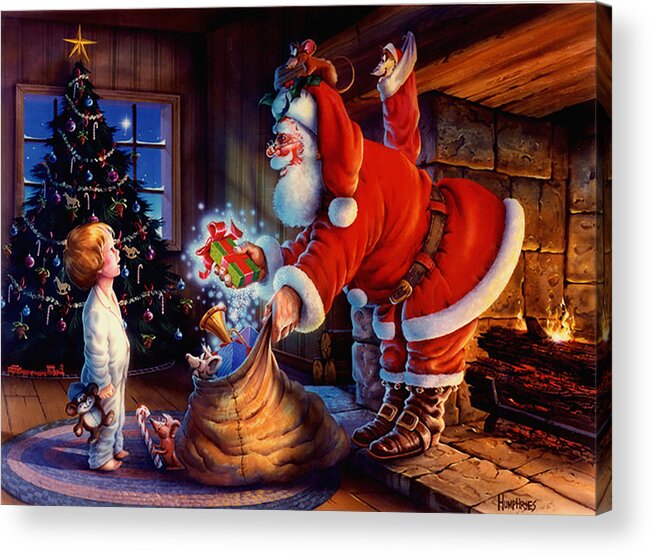 Michael Humphries Acrylic Print featuring the painting 'Twas the Night Before Christmas by Michael Humphries