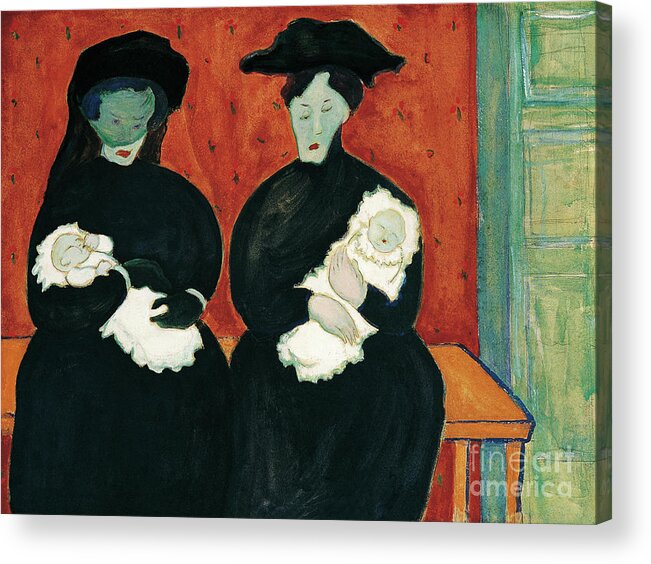 Painted Image Acrylic Print featuring the drawing Twins 1909 by Heritage Images