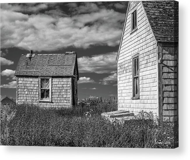 2018 Acrylic Print featuring the digital art Two Sheds in Blue Rocks #2 by Ken Morris