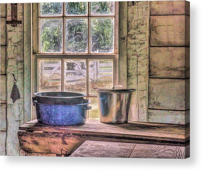 Kitchen Acrylic Print featuring the photograph Vintage Kitchen Window Scene by Gary Slawsky