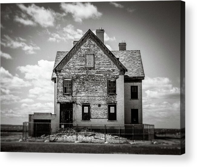 Black And White Acrylic Print featuring the photograph What Remains by Steve Stanger
