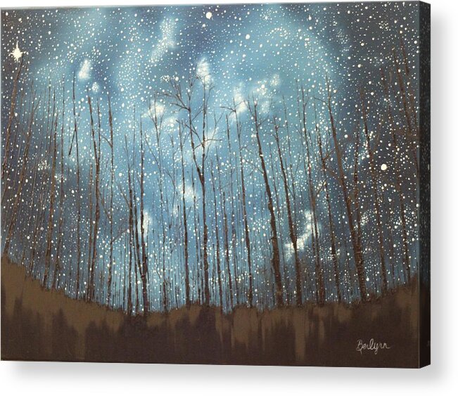Night Acrylic Print featuring the painting Wish by Berlynn