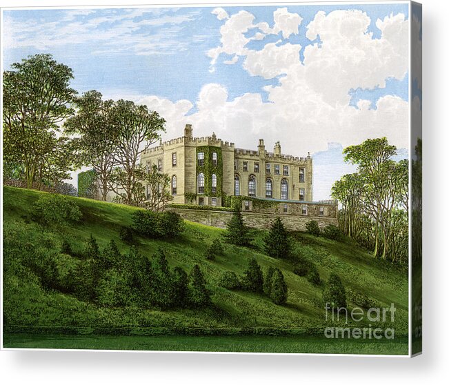 Engraving Acrylic Print featuring the drawing Workington Hall, Cumberland, Home by Print Collector