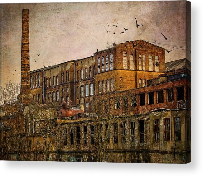 Factory Acrylic Print featuring the digital art Abandoned Factory #1 by Sandra Selle Rodriguez