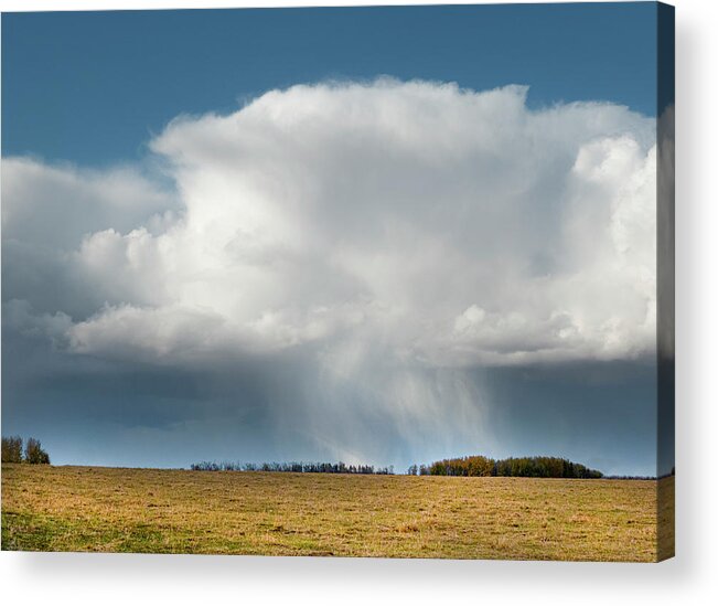 Storm Acrylic Print featuring the photograph Alberta prairie storm by Karen Rispin