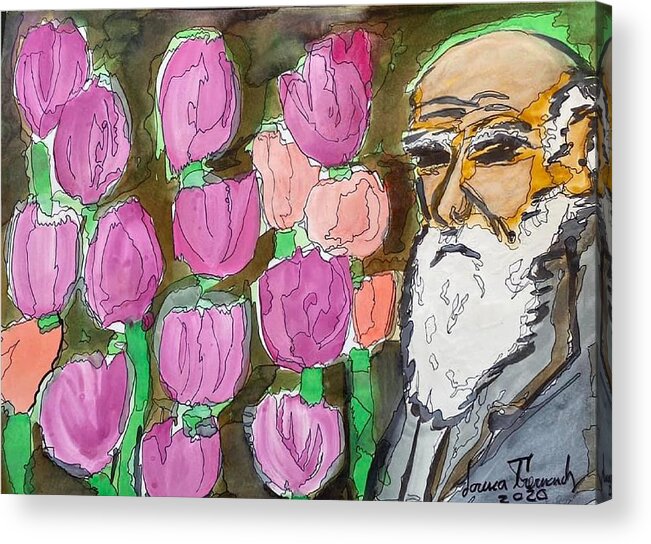  Acrylic Print featuring the painting Darwin in the Dutch Garden by Lorena Fernandez