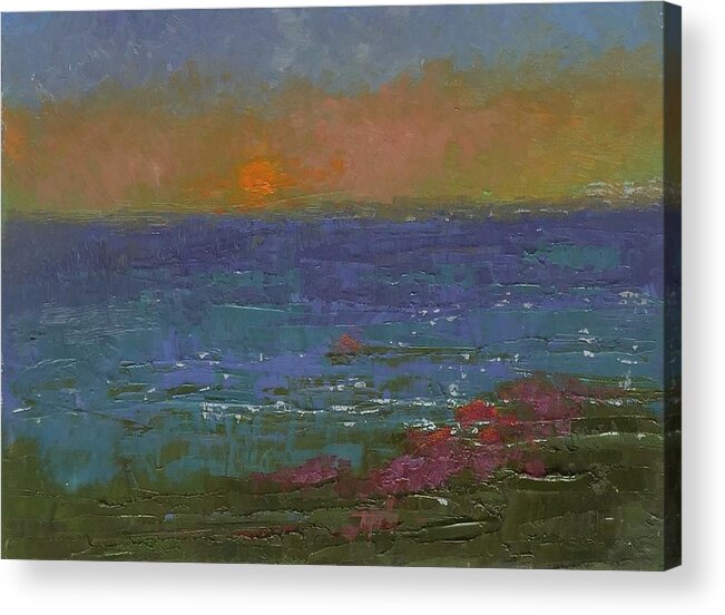 Sea Acrylic Print featuring the painting Dusk II #1 by Irena Jablonski